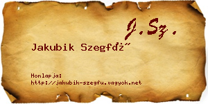 Jakubik Szegfű névjegykártya